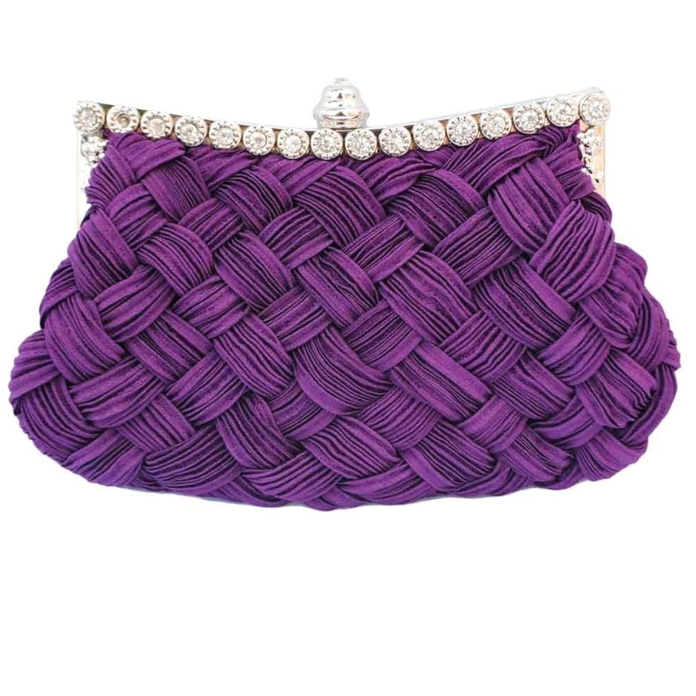 Elegant Purple Clutch with Rhinestone Detailing